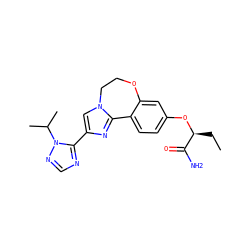 CC[C@H](Oc1ccc2c(c1)OCCn1cc(-c3ncnn3C(C)C)nc1-2)C(N)=O ZINC000144052359