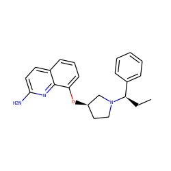 CC[C@H](c1ccccc1)N1CC[C@@H](Oc2cccc3ccc(N)nc23)C1 ZINC000028385771
