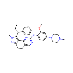 CC[C@H](c1ccccc1)c1c2c(nn1C)CCc1cnc(Nc3ccc(N4CCN(C)CC4)cc3OC)nc1-2 ZINC000169702182