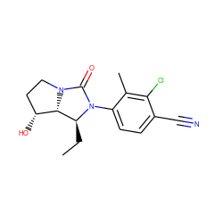 CC[C@H]1[C@@H]2[C@H](O)CCN2C(=O)N1c1ccc(C#N)c(Cl)c1C ZINC000014967237