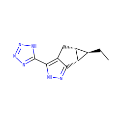 CC[C@H]1[C@@H]2c3n[nH]c(-c4nnn[nH]4)c3C[C@@H]21 ZINC000049110476