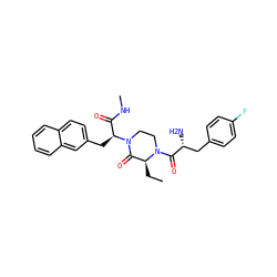 CC[C@H]1C(=O)N([C@@H](Cc2ccc3ccccc3c2)C(=O)NC)CCN1C(=O)[C@H](N)Cc1ccc(F)cc1 ZINC000040864877