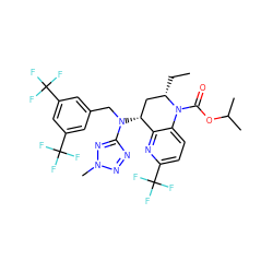 CC[C@H]1C[C@@H](N(Cc2cc(C(F)(F)F)cc(C(F)(F)F)c2)c2nnn(C)n2)c2nc(C(F)(F)F)ccc2N1C(=O)OC(C)C ZINC000084617715