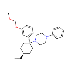 CC[C@H]1CC[C@@](c2cccc(OCOC)c2)(N2CCN(c3ccccc3)CC2)CC1 ZINC000100809297