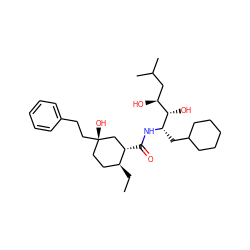 CC[C@H]1CC[C@](O)(CCc2ccccc2)C[C@@H]1C(=O)N[C@@H](CC1CCCCC1)[C@@H](O)[C@@H](O)CC(C)C ZINC000064453519