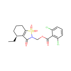CC[C@H]1CCCC2=C1C(=O)N(COC(=O)c1c(Cl)cccc1Cl)S2(=O)=O ZINC000000600363