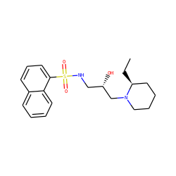 CC[C@H]1CCCCN1C[C@@H](O)CNS(=O)(=O)c1cccc2ccccc12 ZINC000028892063