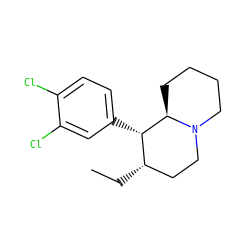 CC[C@H]1CCN2CCCC[C@@H]2[C@H]1c1ccc(Cl)c(Cl)c1 ZINC000028645497