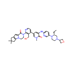 CC[C@H]1CN(C2COC2)CCN1c1ccc(Nc2cc(-c3ccnc(N4CCn5c(cc6c5CC(C)(C)C6)C4=O)c3CO)cn(C)c2=O)nc1 ZINC000222157737