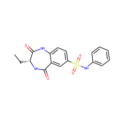 CC[C@H]1NC(=O)c2cc(S(=O)(=O)Nc3ccccc3)ccc2NC1=O ZINC000096269443