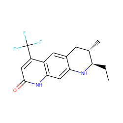 CC[C@H]1Nc2cc3[nH]c(=O)cc(C(F)(F)F)c3cc2C[C@@H]1C ZINC000013581073