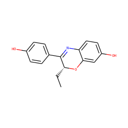 CC[C@H]1Oc2cc(O)ccc2N=C1c1ccc(O)cc1 ZINC000038921235