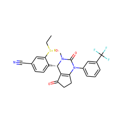 CC[S@+]([O-])c1cc(C#N)ccc1[C@H]1C2=C(CCC2=O)N(c2cccc(C(F)(F)F)c2)C(=O)N1C ZINC001772641363