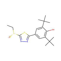 CC[S@@+]([O-])c1nnc(-c2cc(C(C)(C)C)c(O)c(C(C)(C)C)c2)s1 ZINC000036126976