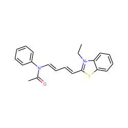 CC[n+]1c(/C=C/C=C/N(C(C)=O)c2ccccc2)sc2ccccc21 ZINC000001953292