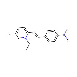 CC[n+]1cc(C)ccc1C=Cc1ccc(N(C)C)cc1 ZINC000004133073