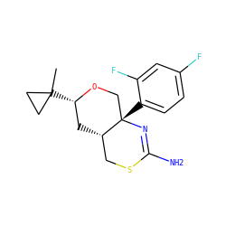 CC1([C@H]2C[C@H]3CSC(N)=N[C@@]3(c3ccc(F)cc3F)CO2)CC1 ZINC000221414613