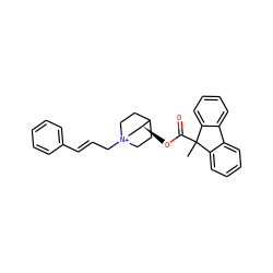CC1(C(=O)O[C@H]2C[N+]3(C/C=C/c4ccccc4)CCC2CC3)c2ccccc2-c2ccccc21 ZINC001772653185