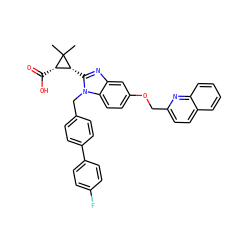 CC1(C)[C@@H](C(=O)O)[C@H]1c1nc2cc(OCc3ccc4ccccc4n3)ccc2n1Cc1ccc(-c2ccc(F)cc2)cc1 ZINC000226099312