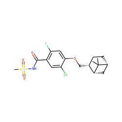 CC1(C)[C@@H]2CC[C@@H](COc3cc(F)c(C(=O)NS(C)(=O)=O)cc3Cl)[C@H]1C2 ZINC000261152301