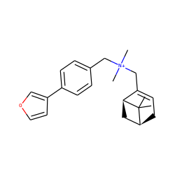 CC1(C)[C@H]2CC=C(C[N+](C)(C)Cc3ccc(-c4ccoc4)cc3)[C@@H]1C2 ZINC000095560741