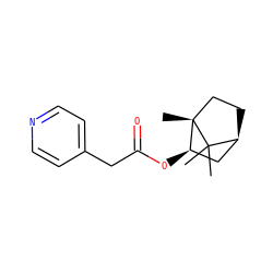 CC1(C)[C@H]2CC[C@@]1(C)[C@H](OC(=O)Cc1ccncc1)C2 ZINC000100036681