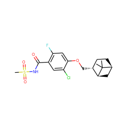 CC1(C)[C@H]2CC[C@@H](COc3cc(F)c(C(=O)NS(C)(=O)=O)cc3Cl)[C@@H]1C2 ZINC000261152302