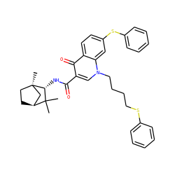 CC1(C)[C@H]2CC[C@](C)(C2)[C@@H]1NC(=O)c1cn(CCCCSc2ccccc2)c2cc(Sc3ccccc3)ccc2c1=O ZINC000095579392