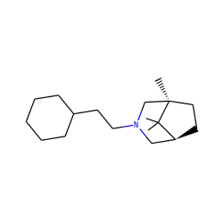CC1(C)[C@H]2CC[C@]1(C)CN(CCC1CCCCC1)C2 ZINC000026385138