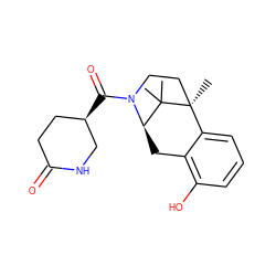 CC1(C)[C@H]2Cc3c(O)cccc3[C@]1(C)CCN2C(=O)[C@@H]1CCC(=O)NC1 ZINC000201101642