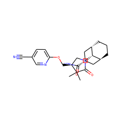 CC1(C)C(=O)N([C@H]2[C@H]3CCC[C@H]2C[C@@H](C(N)=O)C3)C[C@@H]1COc1ccc(C#N)cn1 ZINC000100066267