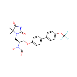 CC1(C)C(=O)NC(=O)N1C[C@@H](COc1ccc(-c2ccc(OC(F)(F)F)cc2)cc1)N(O)C=O ZINC000013471913