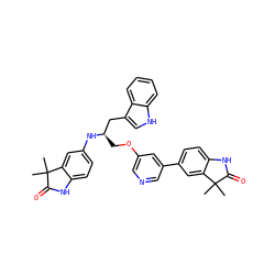 CC1(C)C(=O)Nc2ccc(N[C@H](COc3cncc(-c4ccc5c(c4)C(C)(C)C(=O)N5)c3)Cc3c[nH]c4ccccc34)cc21 ZINC000034803816
