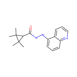 CC1(C)C(C(=O)NNc2cccc3ncccc23)C1(C)C ZINC000040957581