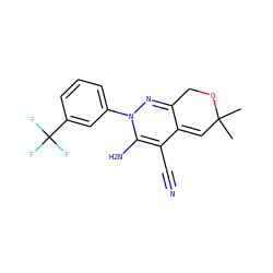 CC1(C)C=C2C(=NN(c3cccc(C(F)(F)F)c3)C(N)=C2C#N)CO1 ZINC000013838659