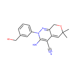 CC1(C)C=C2C(=NN(c3cccc(CO)c3)C(N)=C2C#N)CO1 ZINC000013838669