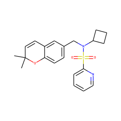 CC1(C)C=Cc2cc(CN(C3CCC3)S(=O)(=O)c3ccccn3)ccc2O1 ZINC000095552822