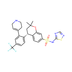 CC1(C)C[C@@H](c2ccc(C(F)(F)F)cc2C2=CCNCC2)c2ccc(S(=O)(=O)Nc3ncns3)cc2O1 ZINC000653720267
