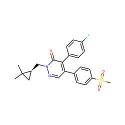 CC1(C)C[C@@H]1Cn1ncc(-c2ccc(S(C)(=O)=O)cc2)c(-c2ccc(F)cc2)c1=O ZINC000013487674