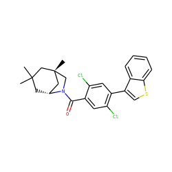 CC1(C)C[C@@H]2C[C@@](C)(CN2C(=O)c2cc(Cl)c(-c3csc4ccccc34)cc2Cl)C1 ZINC000049047386