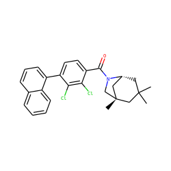 CC1(C)C[C@@H]2C[C@@](C)(CN2C(=O)c2ccc(-c3cccc4ccccc34)c(Cl)c2Cl)C1 ZINC000049055153