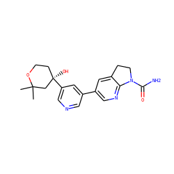 CC1(C)C[C@](O)(c2cncc(-c3cnc4c(c3)CCN4C(N)=O)c2)CCO1 ZINC001772653165