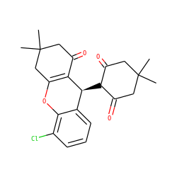 CC1(C)CC(=O)C([C@@H]2C3=C(CC(C)(C)CC3=O)Oc3c(Cl)cccc32)C(=O)C1 ZINC000000828108