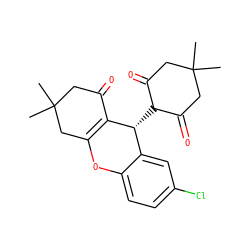CC1(C)CC(=O)C([C@H]2C3=C(CC(C)(C)CC3=O)Oc3ccc(Cl)cc32)C(=O)C1 ZINC000087672119