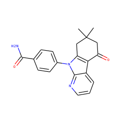 CC1(C)CC(=O)c2c(n(-c3ccc(C(N)=O)cc3)c3ncccc23)C1 ZINC000169307780