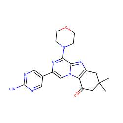 CC1(C)CC(=O)c2c(nc3c(N4CCOCC4)nc(-c4cnc(N)nc4)cn23)C1 ZINC000147996487