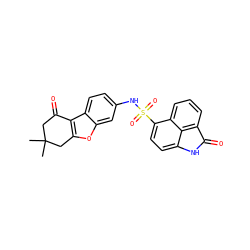 CC1(C)CC(=O)c2c(oc3cc(NS(=O)(=O)c4ccc5c6c(cccc46)C(=O)N5)ccc23)C1 ZINC000169306581