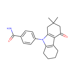 CC1(C)CC(=O)c2c3c(n(-c4ccc(C(N)=O)cc4)c2C1)CCCC3 ZINC000169307781