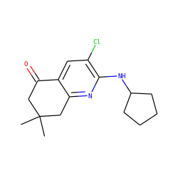 CC1(C)CC(=O)c2cc(Cl)c(NC3CCCC3)nc2C1 ZINC000028967879