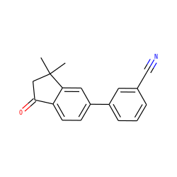 CC1(C)CC(=O)c2ccc(-c3cccc(C#N)c3)cc21 ZINC000045284159